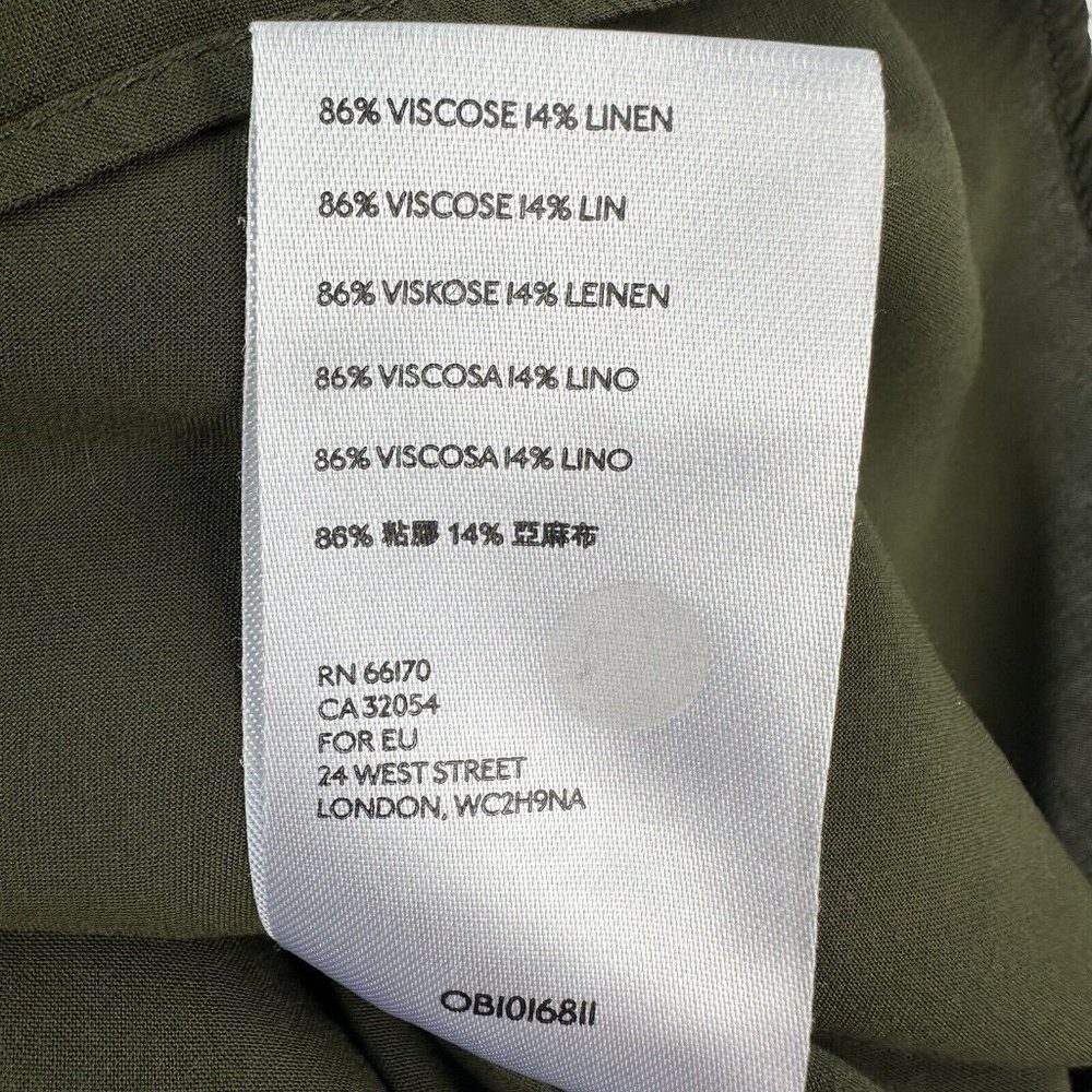 Anthropologie Shirt Dress Womens Small Nicole Linen Blend Green Puff Sleeve - Picture 13 of 14